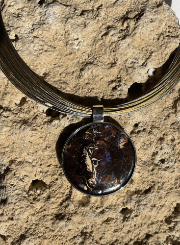 Koroit-Opal Anhänger ca.40 mm in 925 Silber